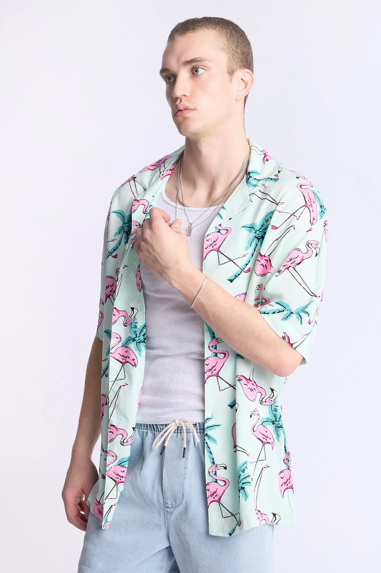 Chemise imprimée flamants roses Arsenic homme