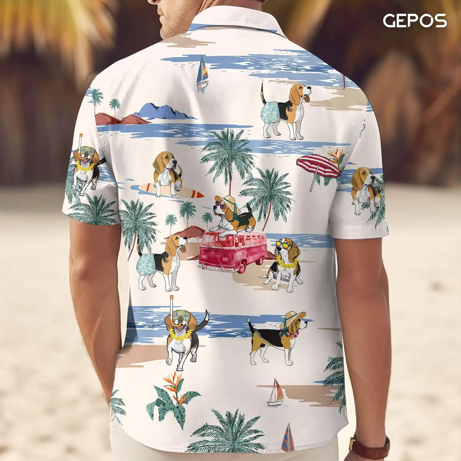 Chicken Print Hawaiian Shirt, Tropical Rooster Casual Button Shirt, Summer Gifts, Birthday Gifts