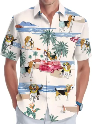 Chicken Print Hawaiian Shirt, Tropical Rooster Casual Button Shirt, Summer Gifts, Birthday Gifts