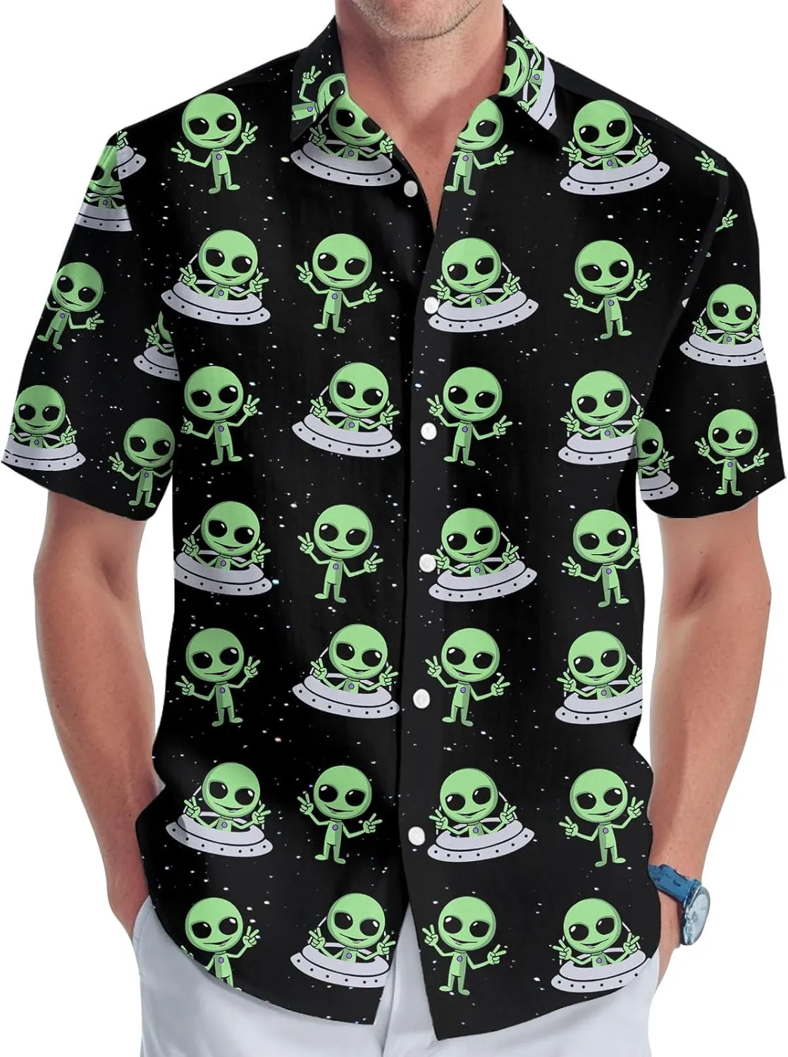 Chicken Print Hawaiian Shirt, Tropical Rooster Casual Button Shirt, Summer Gifts, Birthday Gifts