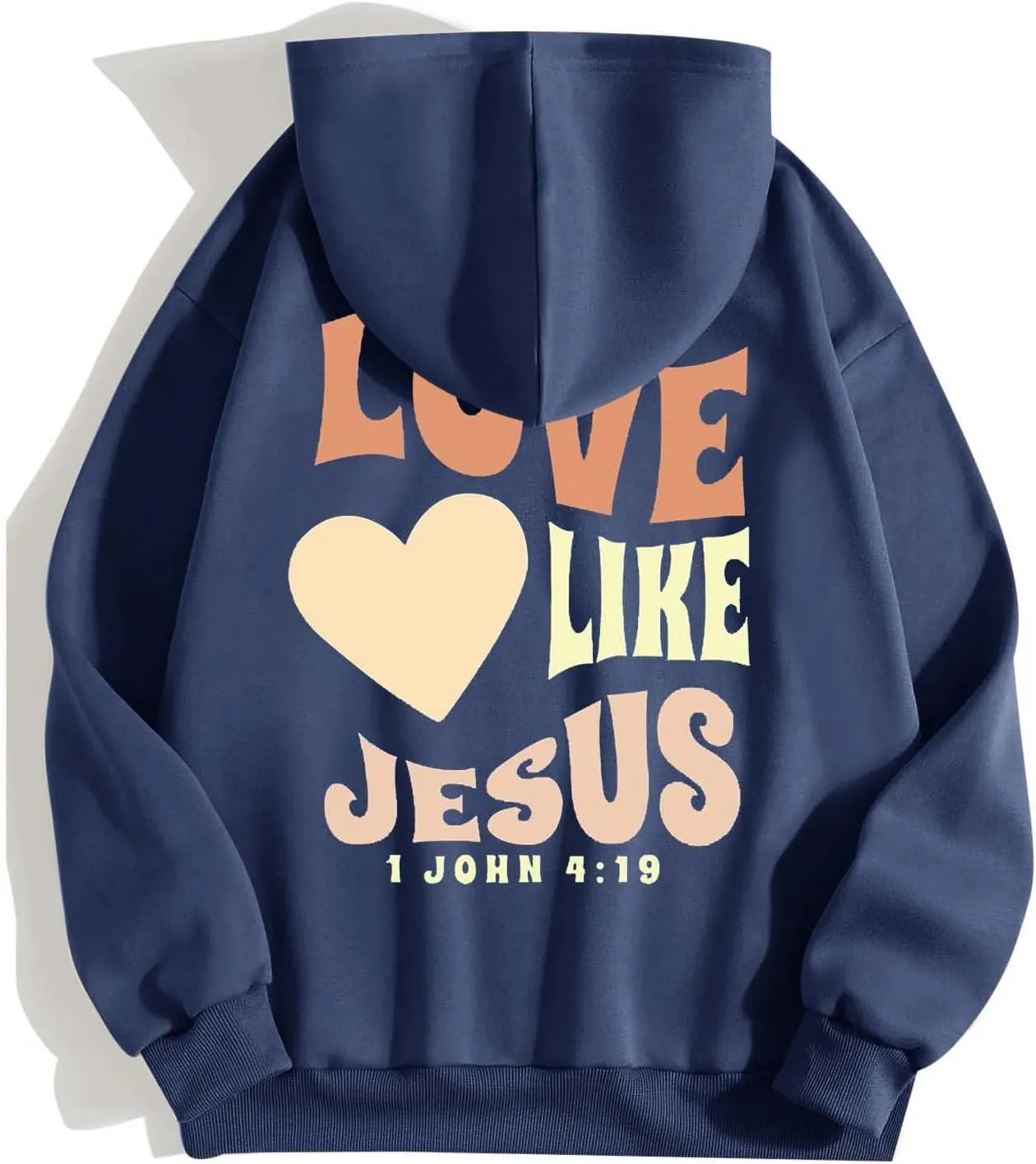 Christian Sweatshirt Women Jesus Loves You Hoodie Oversized Jesus Faith Pullover Inspirational Long Sleeve Tops