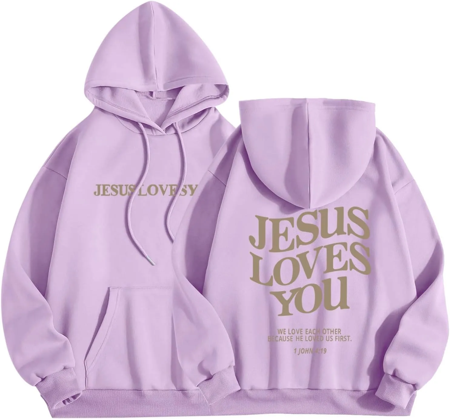 Christian Sweatshirt Women Jesus Loves You Hoodie Oversized Jesus Faith Pullover Inspirational Long Sleeve Tops