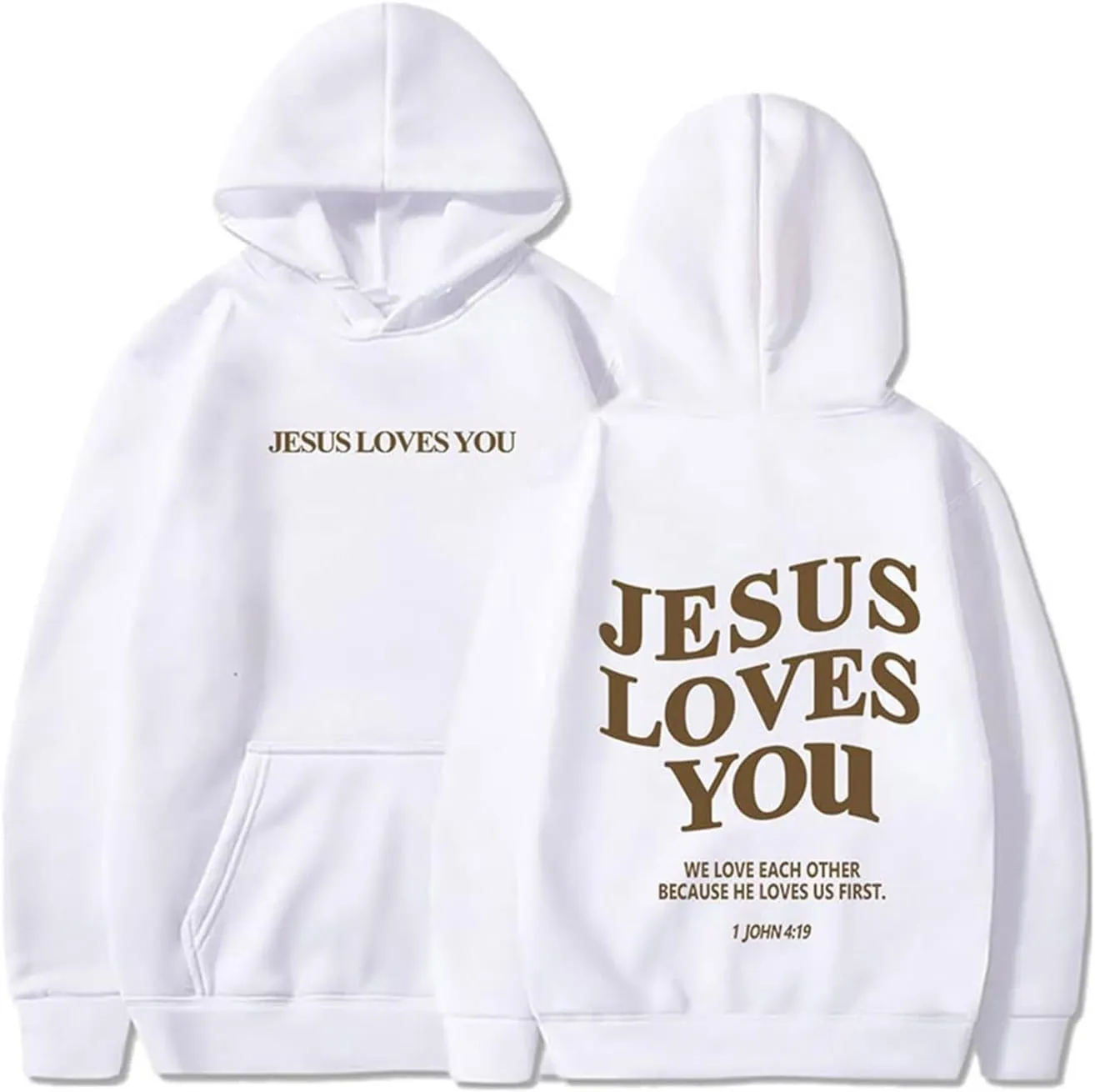 Christian Sweatshirts Women Jesus Loves You Hoodie Oversized Casual Pullover Inspirational Long Sleeve Tops
