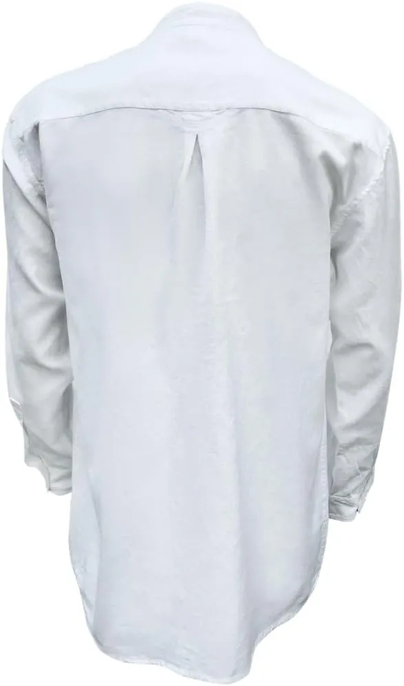 Civilian Irish Grandfather Collarless Shirt, Cotton and Linen Long-Sleeve Traditional Irish Shirt