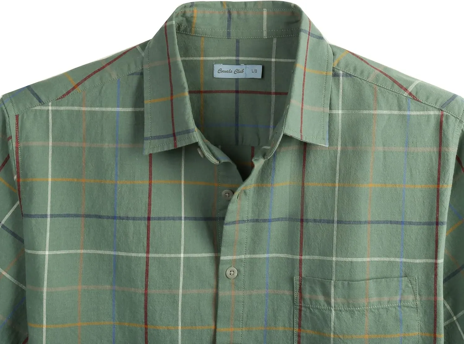 COEVALS CLUB Mens Linen Beach Summer Casual Button Down Shirt Short Sleeve Shirt