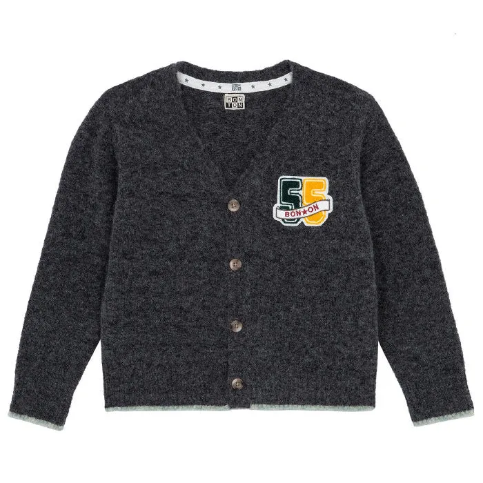Contrast Hem Charcoal Cardigan  - FINAL SALE