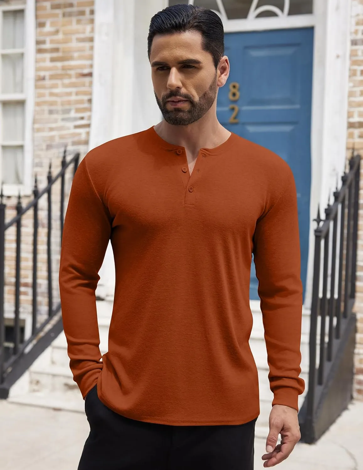 COOFANDY Men's Henley Shirts Long Sleeve Button T-Shirt Lightweight Fashion Casual Pullover Shirt