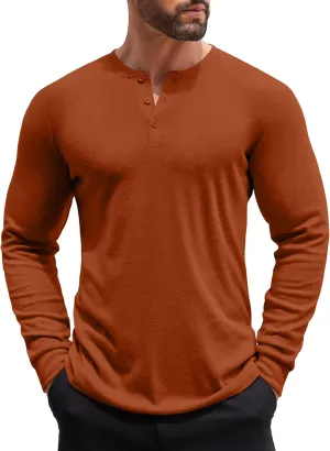 COOFANDY Men's Henley Shirts Long Sleeve Button T-Shirt Lightweight Fashion Casual Pullover Shirt