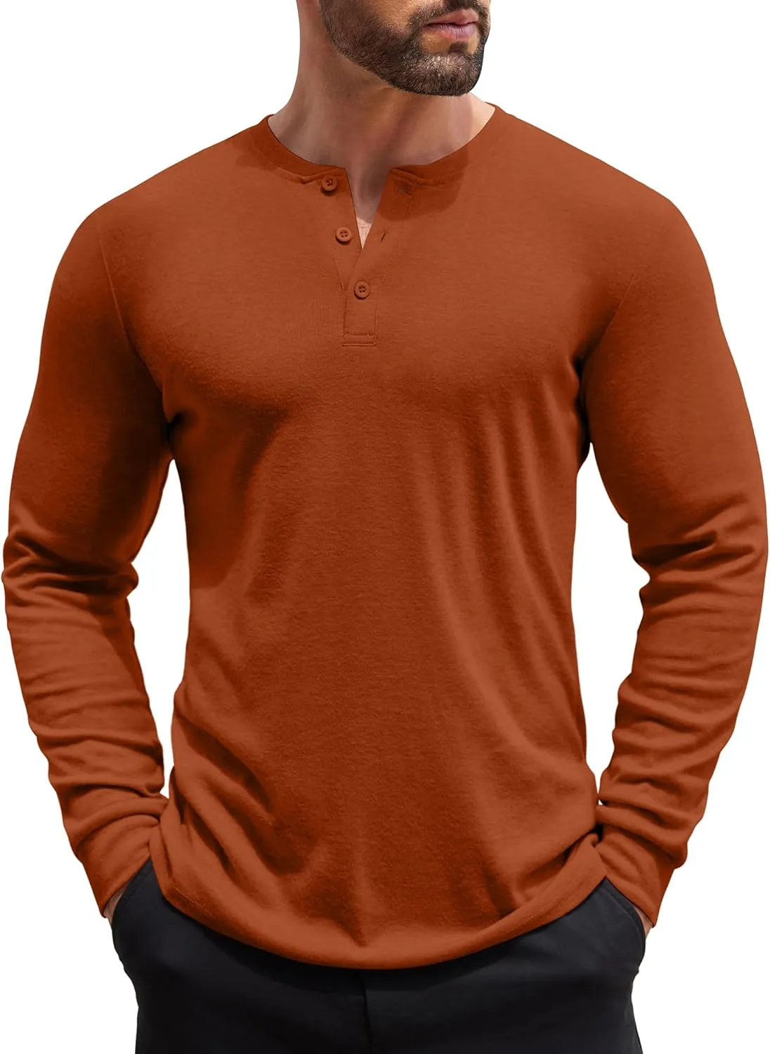 COOFANDY Men's Henley Shirts Long Sleeve Button T-Shirt Lightweight Fashion Casual Pullover Shirt