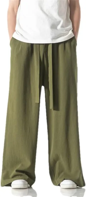 Cotton Vintage MenS Harem Pants Harajuku Casual Wide Leg Pants Loose Trousers Jogger Pants