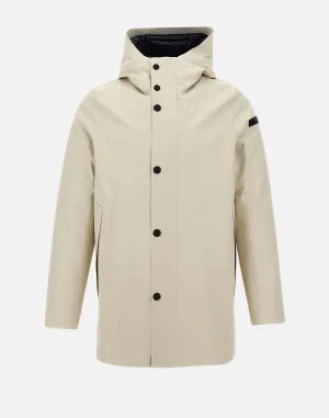 Cream Hooded Waterproof Parka