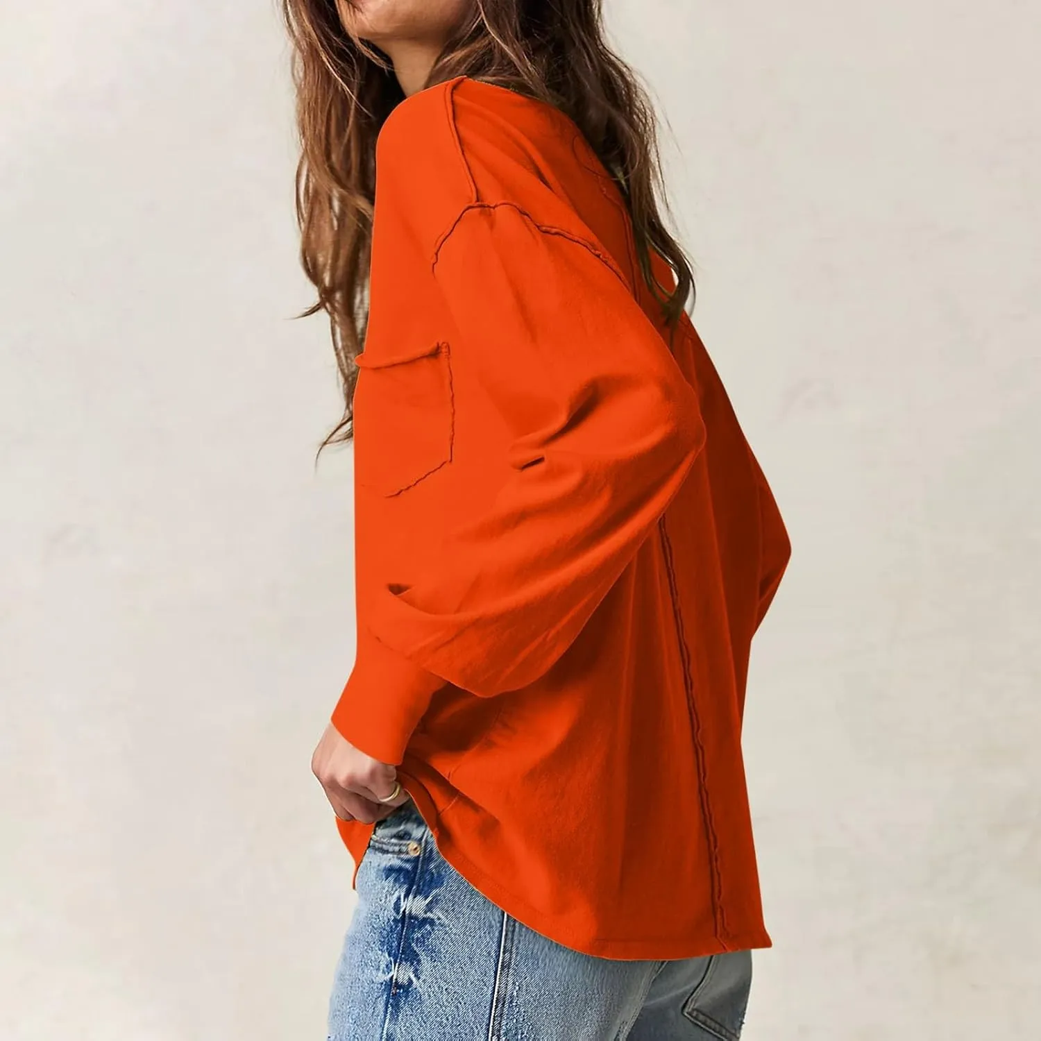 Crew Neck Sweatshirts Women Casual Loose Long Sleeve Tops 2024 Fall Fashion Teacher Shirts Pullover Preppy Clothes
