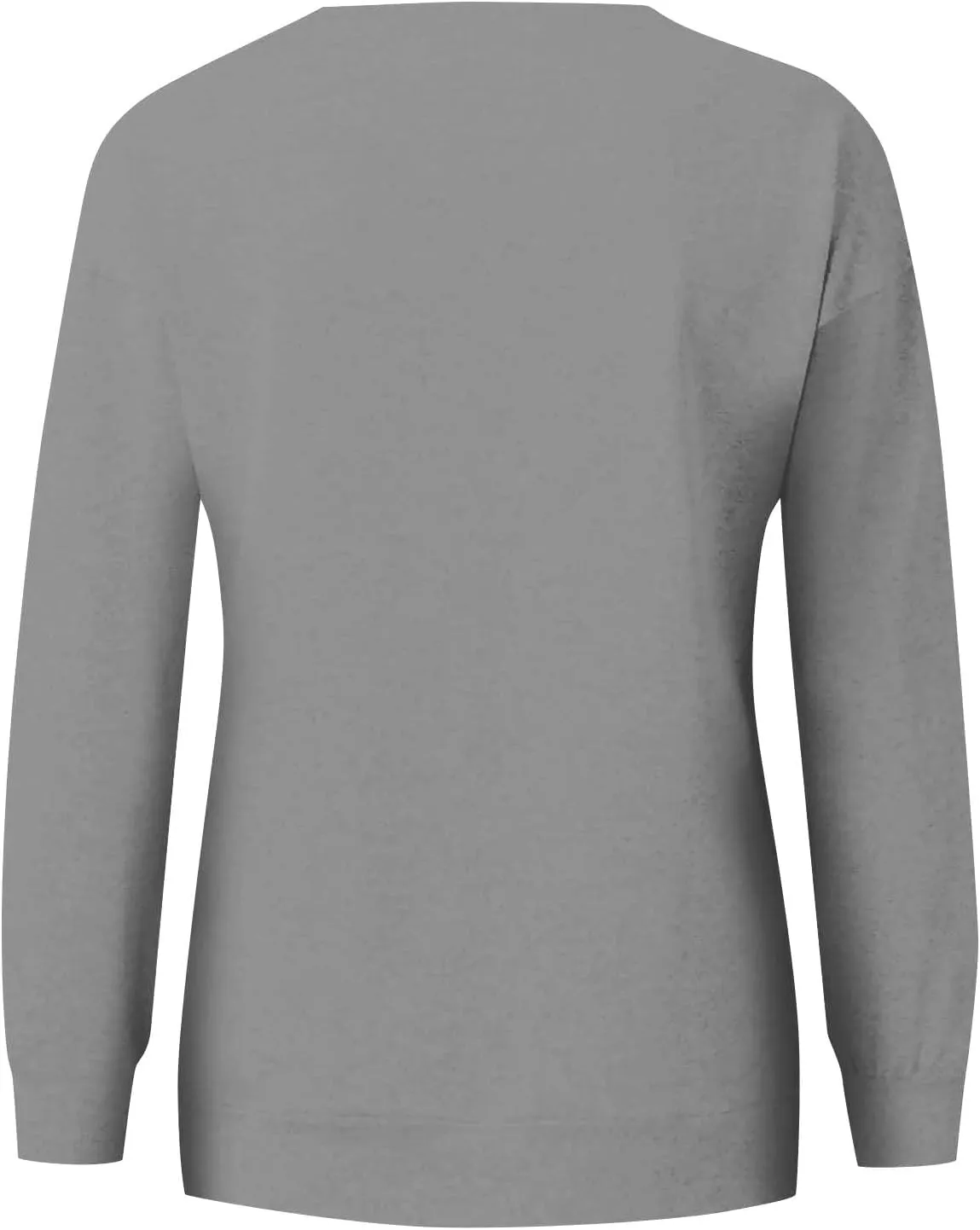 Crew Neck Sweatshirts Women Fleece Long Sleeve Cute Sweatshirts No Hooded Preppy Soft Tunic Hoodie with Pockets