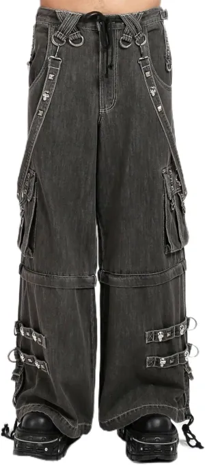 Crypt Pants [Black Denim] Baggy Wide Leg Gothic Emo Punk Raver Pants