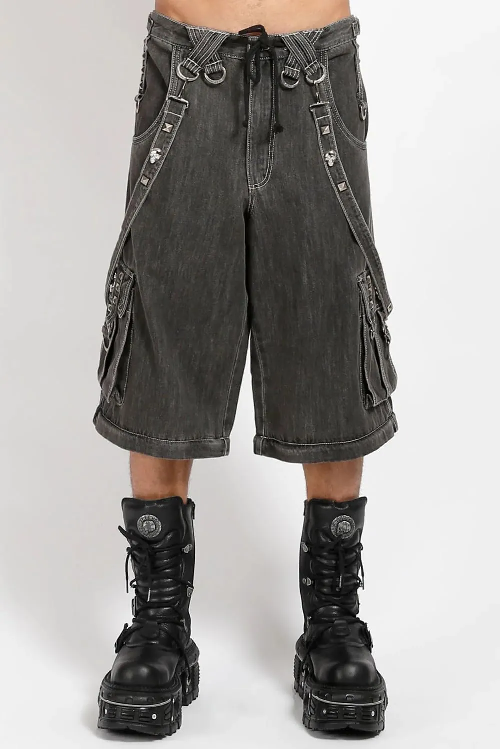Crypt Pants [Black Denim] Baggy Wide Leg Gothic Emo Punk Raver Pants