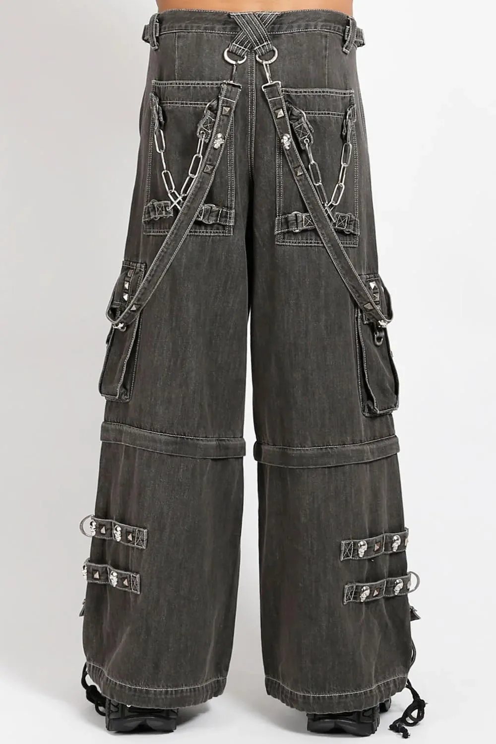 Crypt Pants [Black Denim] Baggy Wide Leg Gothic Emo Punk Raver Pants
