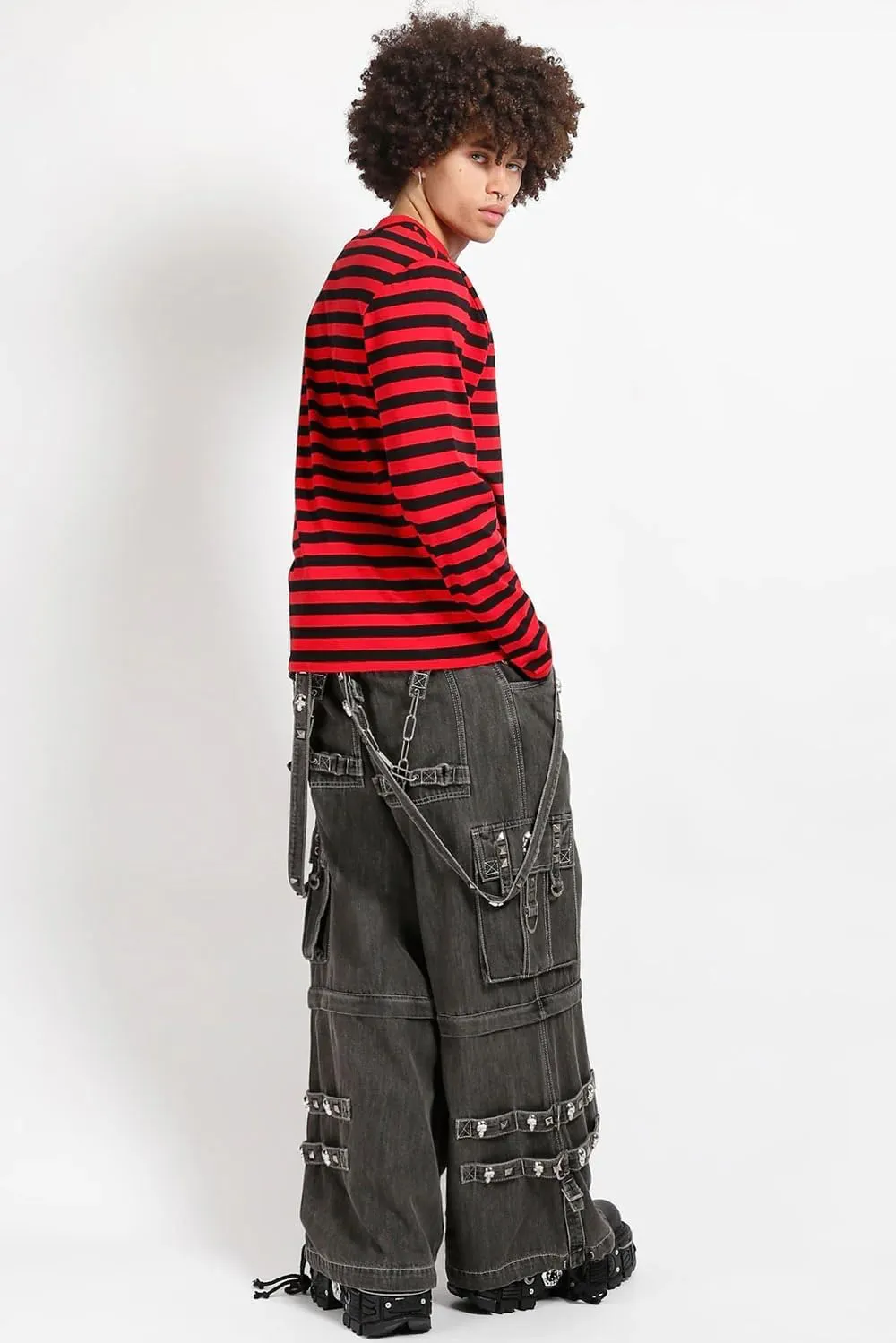 Crypt Pants [Black Denim] Baggy Wide Leg Gothic Emo Punk Raver Pants