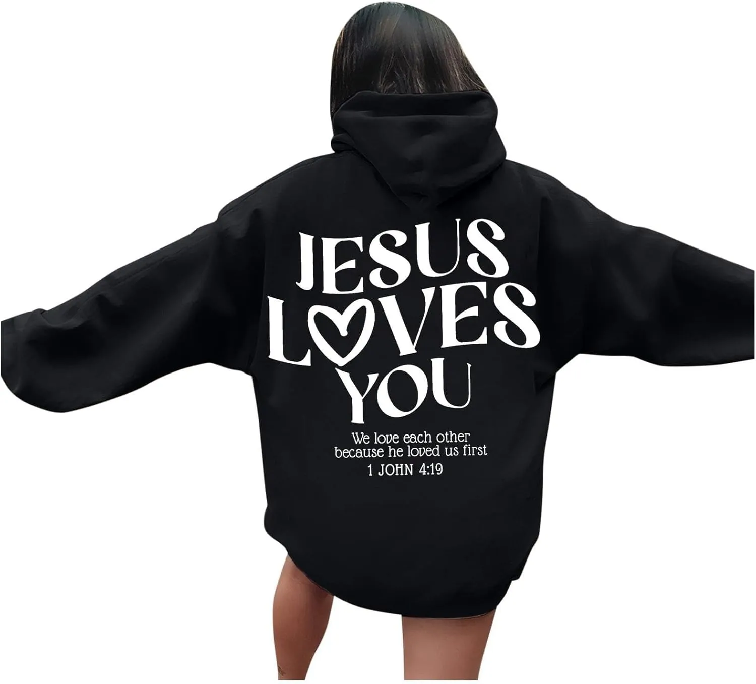 Cute Oversized Hoodies Jesus Loves You Hoodie Jesus Hoodie Preppy Hoodies- Christian Hoodie Hoodie For Girls