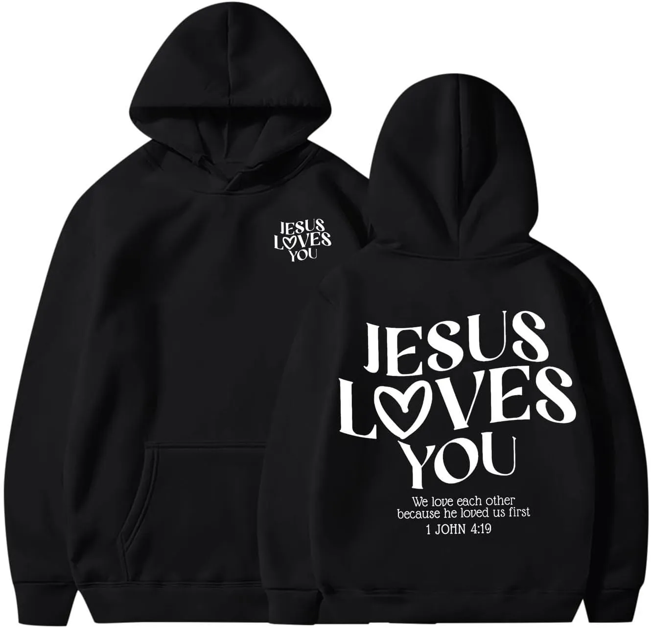 Cute Oversized Hoodies Jesus Loves You Hoodie Jesus Hoodie Preppy Hoodies- Christian Hoodie Hoodie For Girls