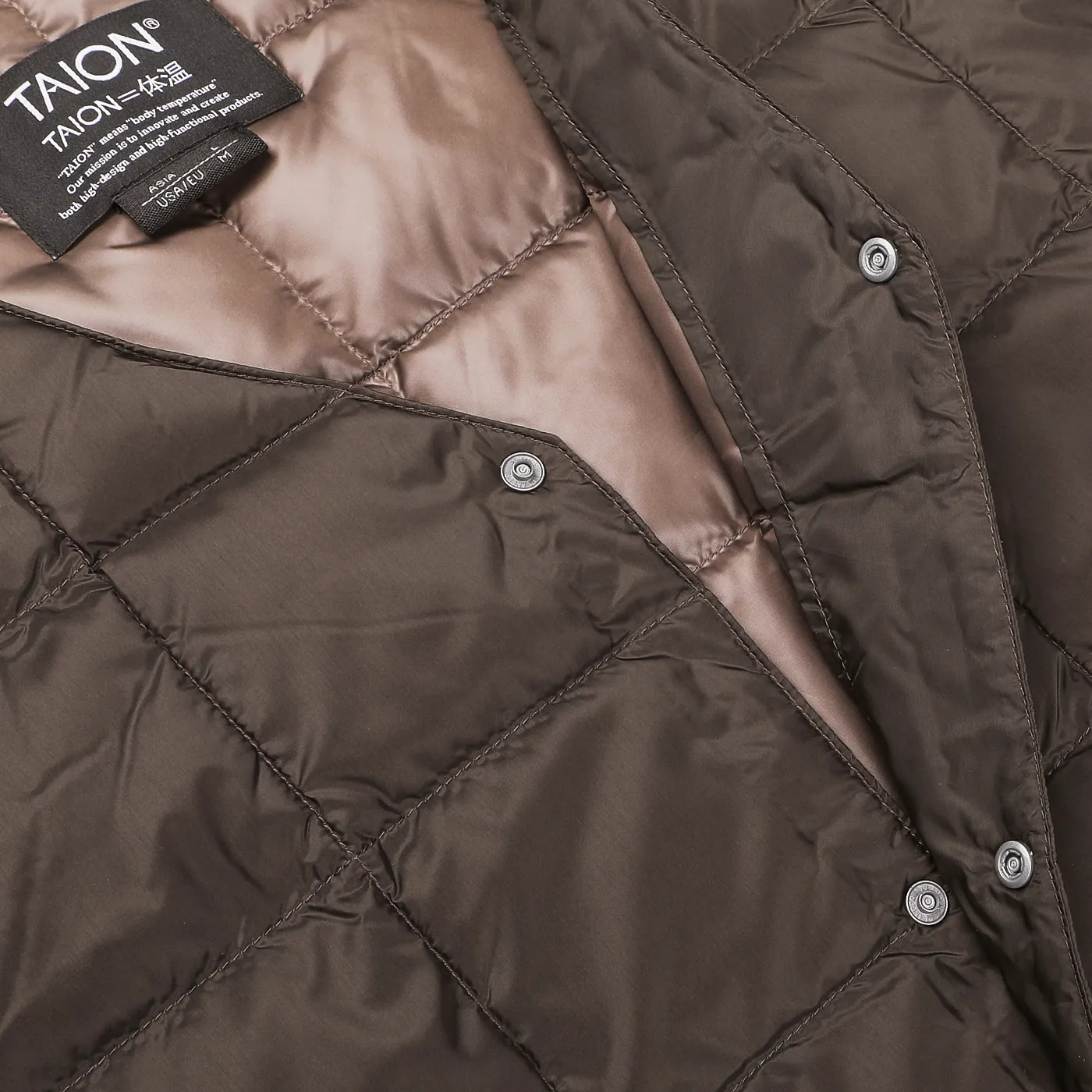 Dark Chocolate Nylon Down Padded Vest