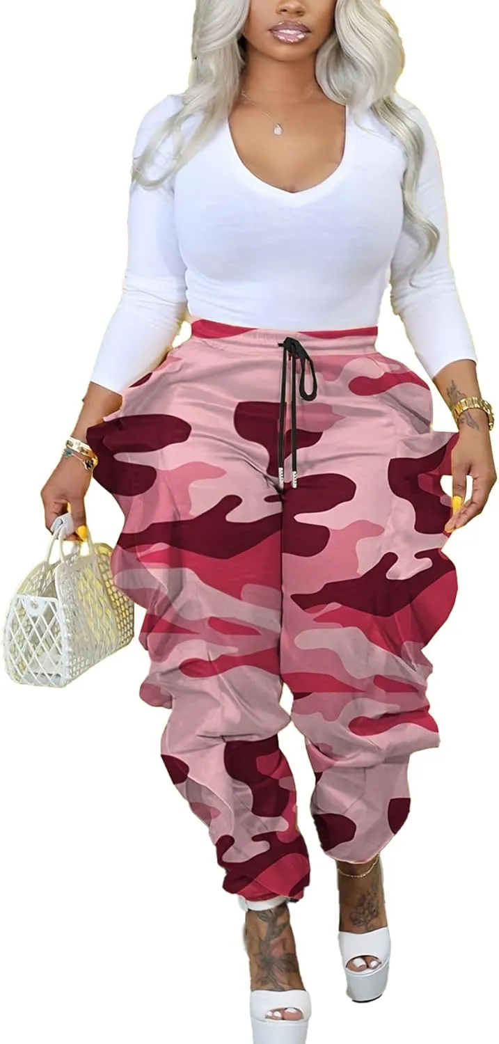 DINGANG Fringe Pants for Women Trousers Long Solid Color High Waisted Pants Sweatpants for Women Streetwear