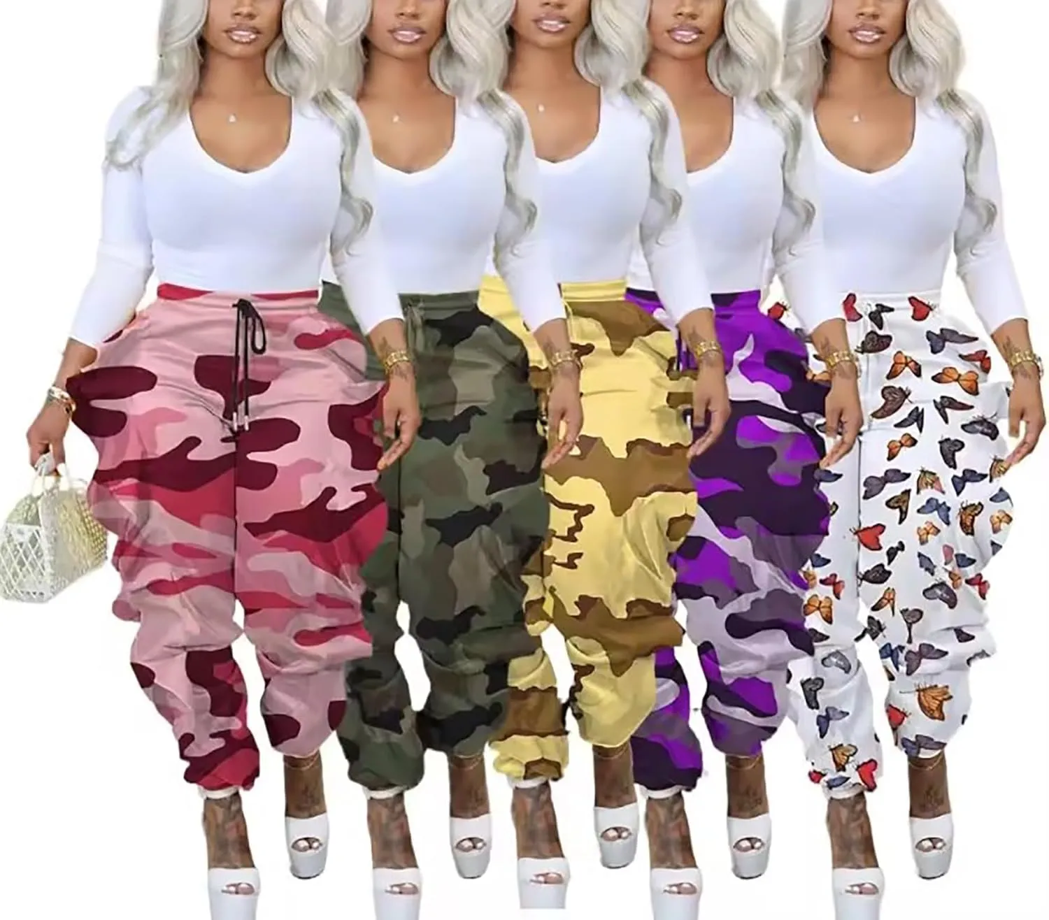 DINGANG Fringe Pants for Women Trousers Long Solid Color High Waisted Pants Sweatpants for Women Streetwear