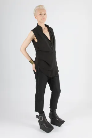 DOUBLE COLLAR - Sleeveless Shirt