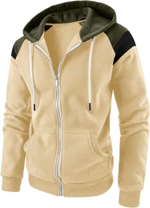DuDubaby Men's Fall Winter Long Sleeve Hoodie Hoodie Sweatshirt Top Cardigan Hooded Jacket