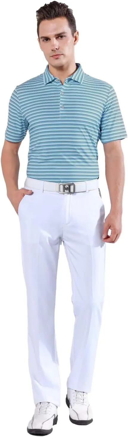 EAGEGOF Men's Performance Polo Shirt Stretch Tech Golf Shirt Short Sleeve Slim Fit