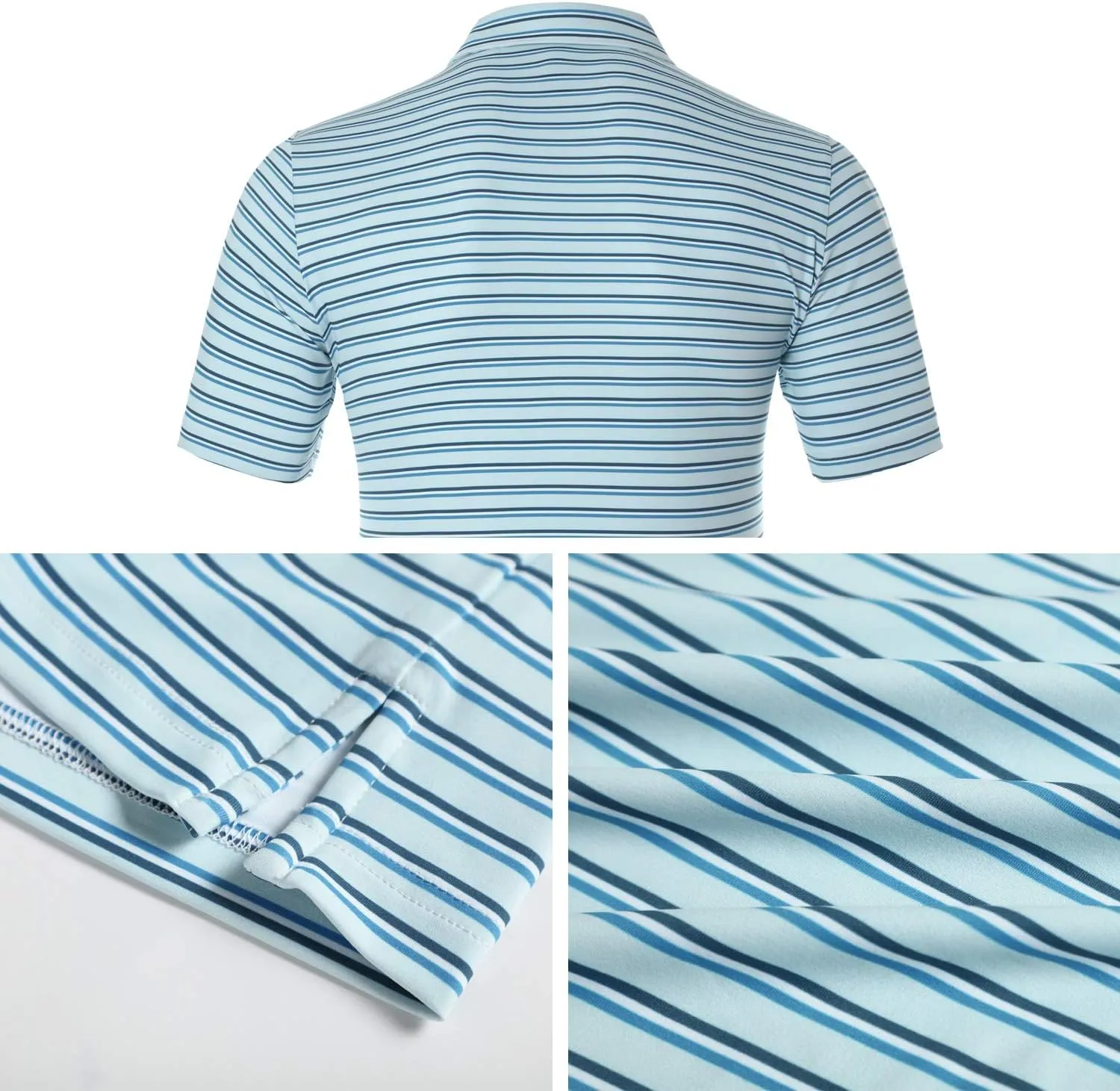EAGEGOF Men's Performance Polo Shirt Stretch Tech Golf Shirt Short Sleeve Slim Fit