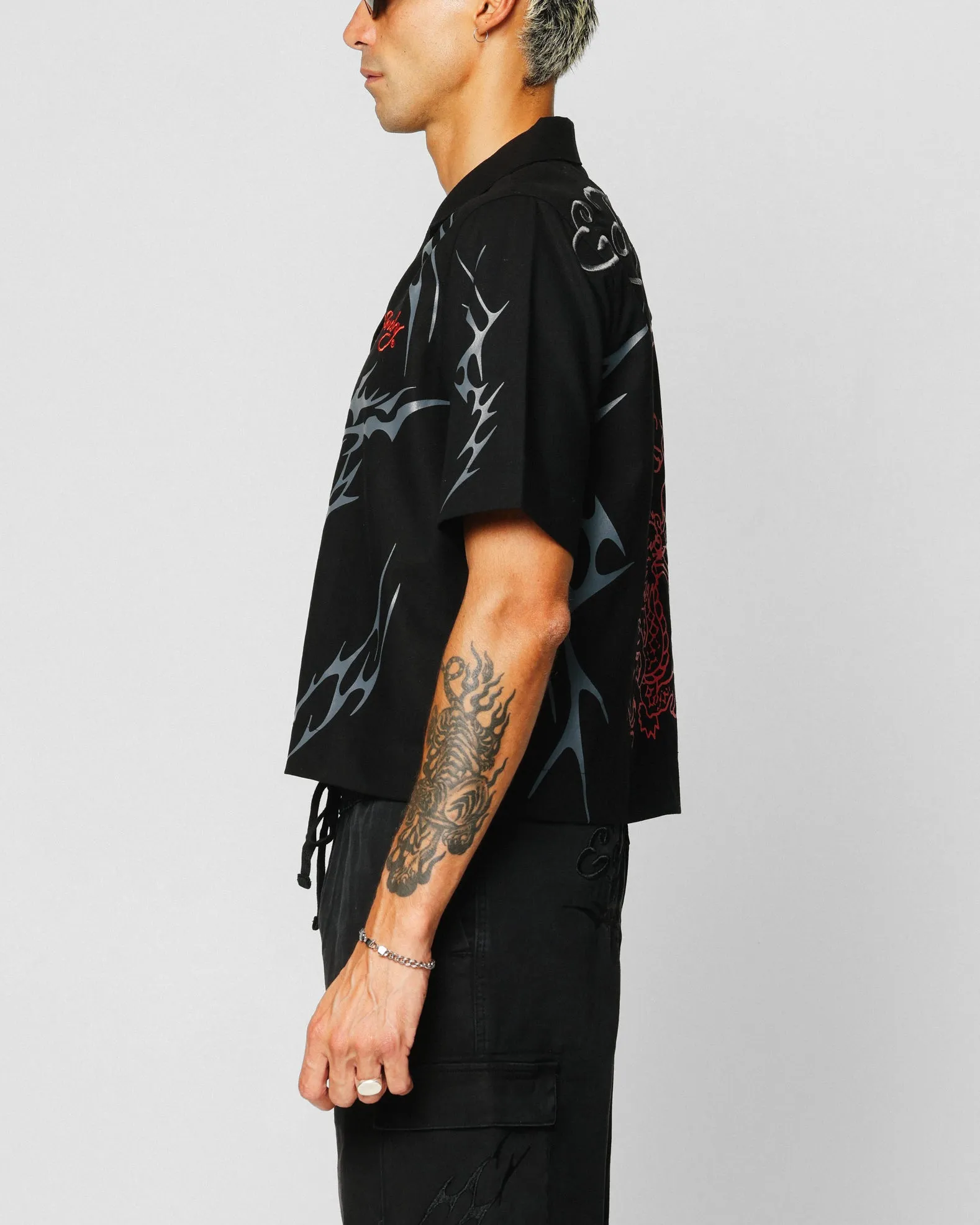 Ed Hardy Techno Button Up Shirt Black