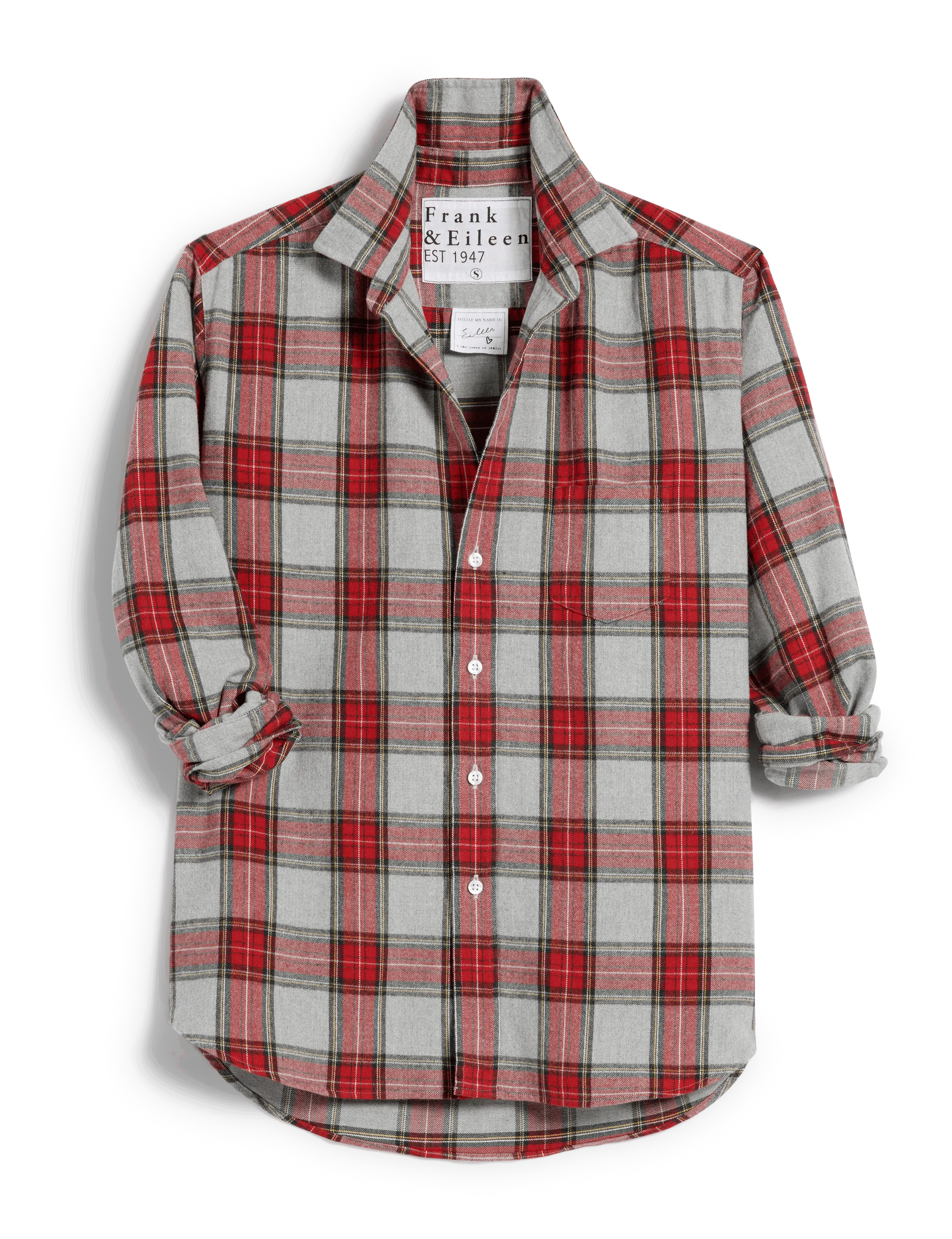 EILEEN Red and Gray Plaid, Flannel