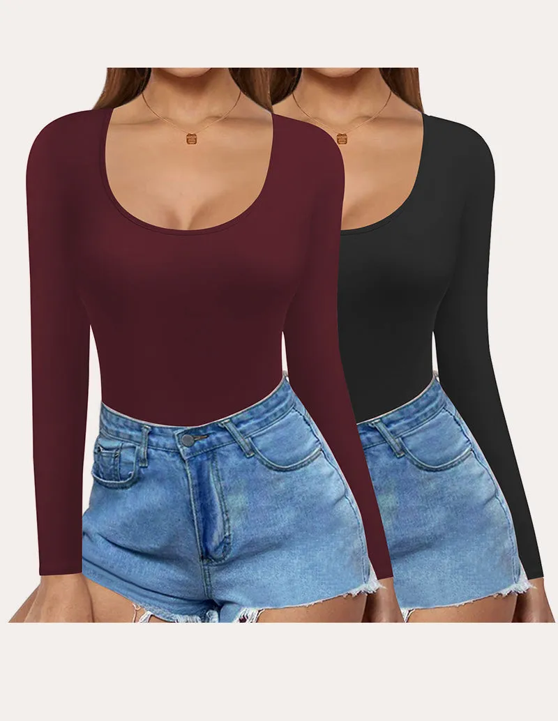 Ekouaer 2 Pack Slim Fit Basic Tops (US Only)