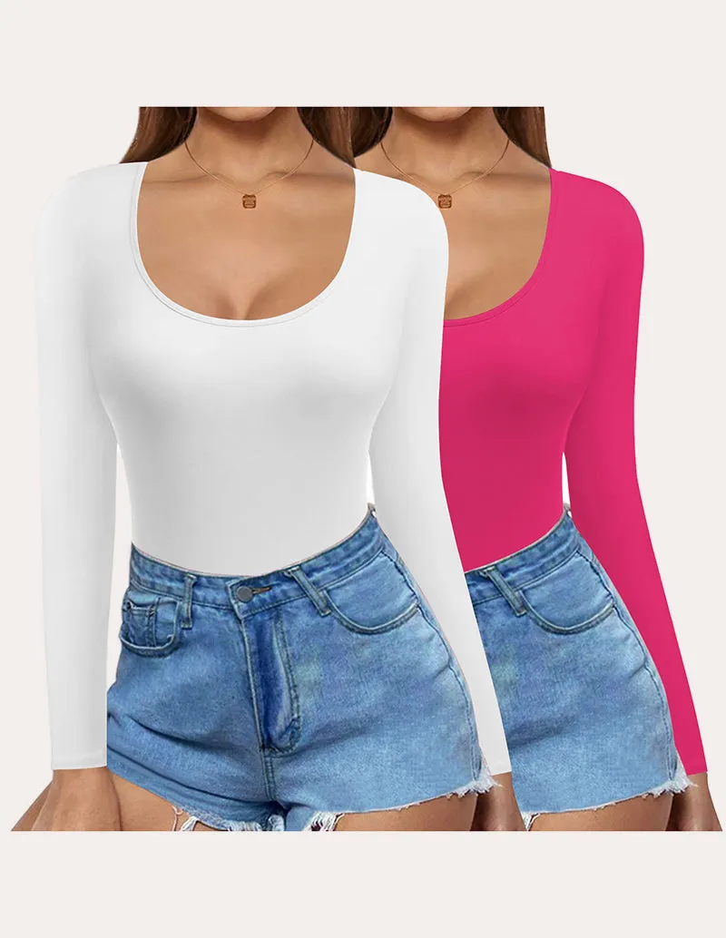 Ekouaer 2 Pack Slim Fit Basic Tops (US Only)