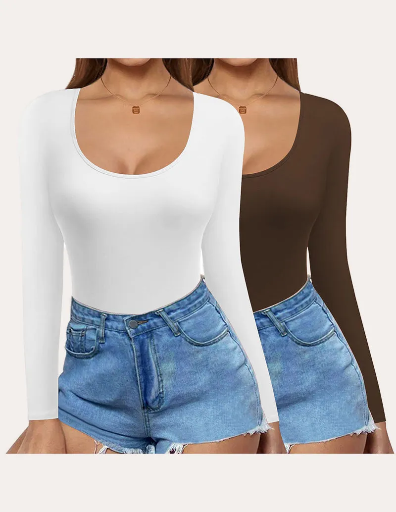Ekouaer 2 Pack Slim Fit Basic Tops (US Only)