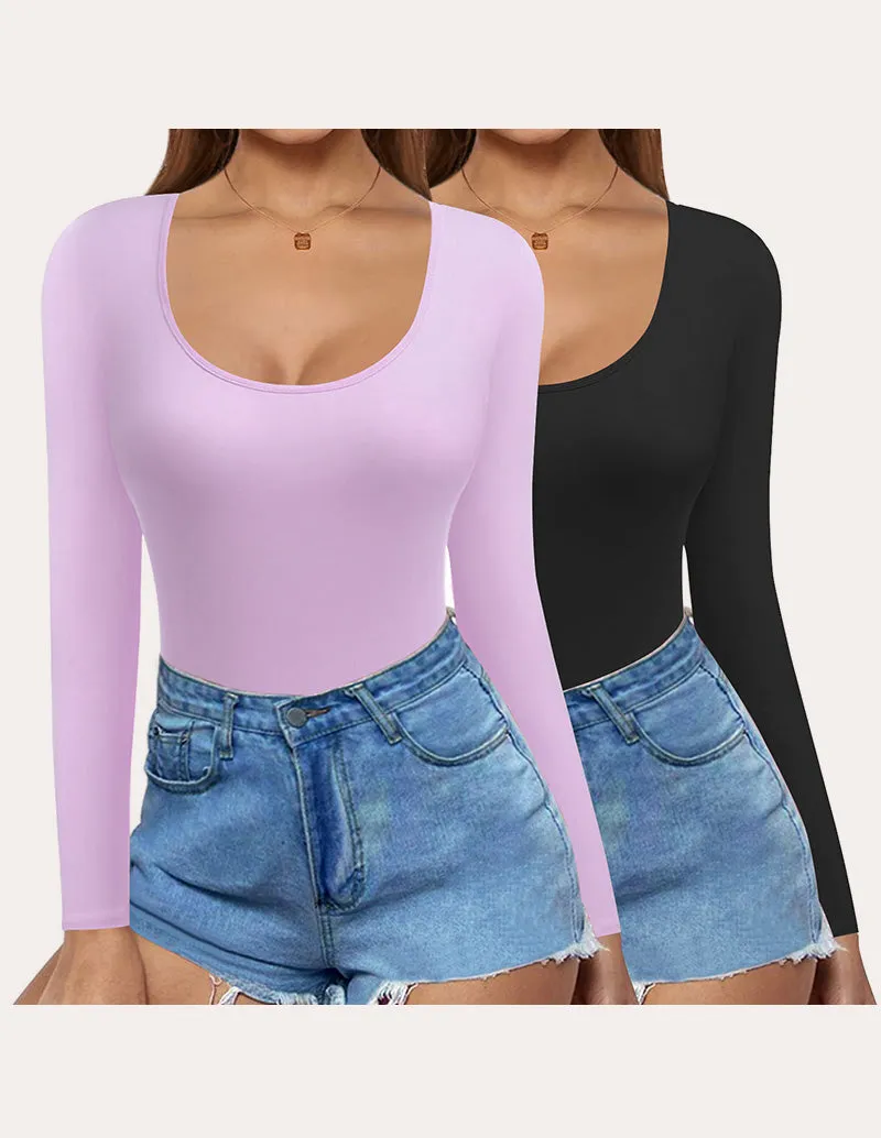 Ekouaer 2 Pack Slim Fit Basic Tops (US Only)