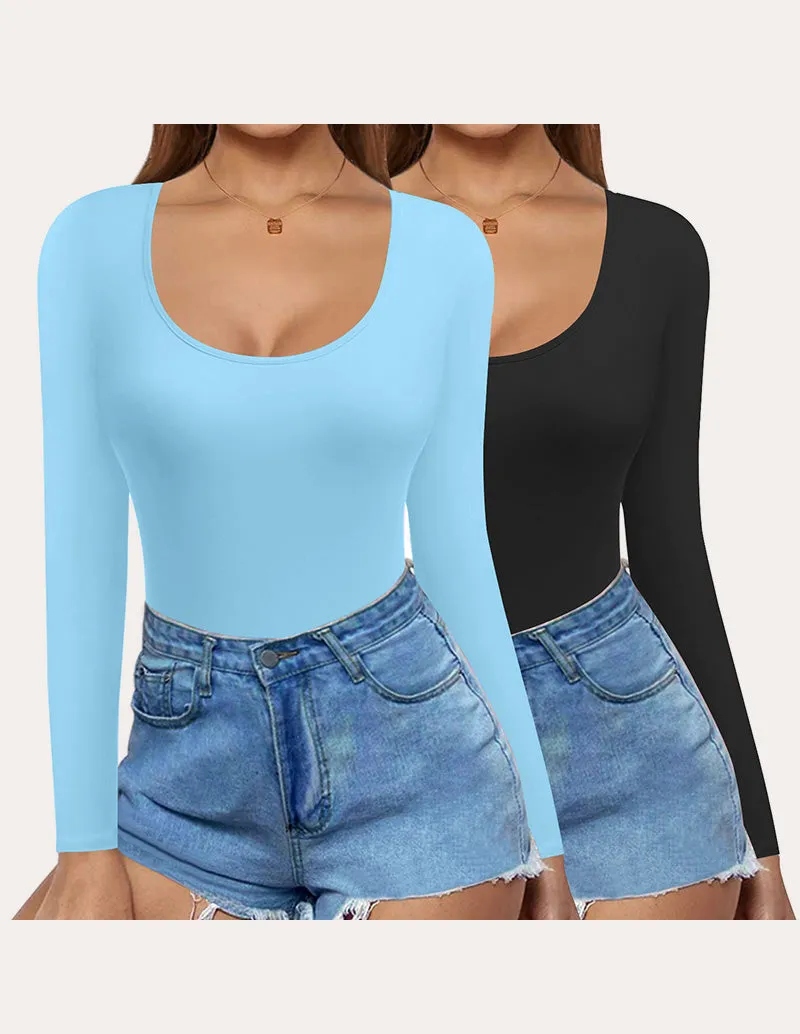 Ekouaer 2 Pack Slim Fit Basic Tops (US Only)