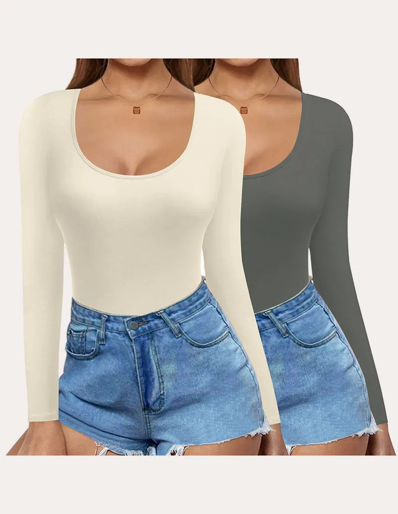 Ekouaer 2 Pack Slim Fit Basic Tops (US Only)