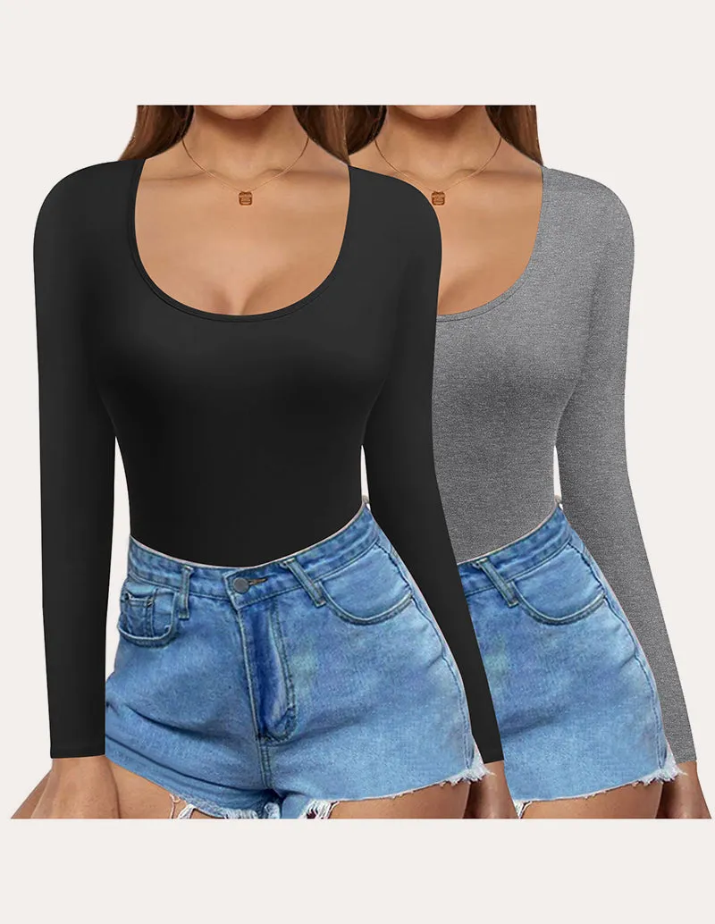 Ekouaer 2 Pack Slim Fit Basic Tops (US Only)