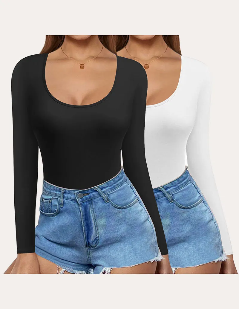 Ekouaer 2 Pack Slim Fit Basic Tops (US Only)