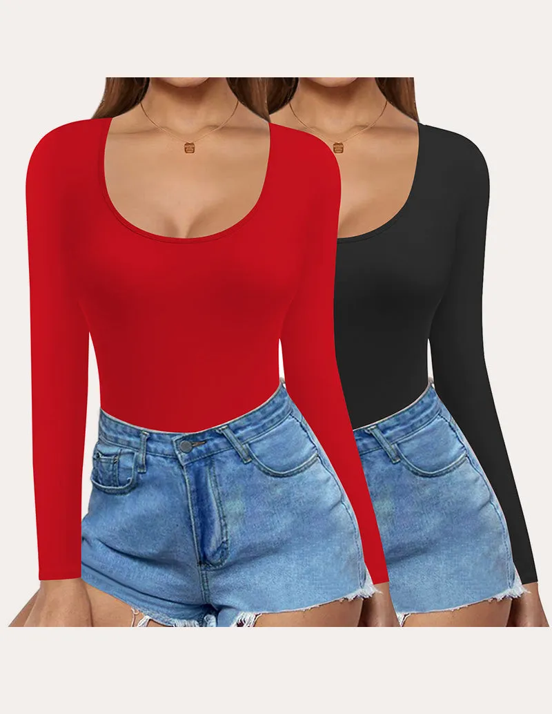 Ekouaer 2 Pack Slim Fit Basic Tops (US Only)