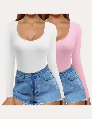 Ekouaer 2 Pack Slim Fit Basic Tops (US Only)