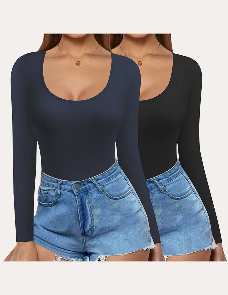 Ekouaer 2 Pack Slim Fit Basic Tops (US Only)