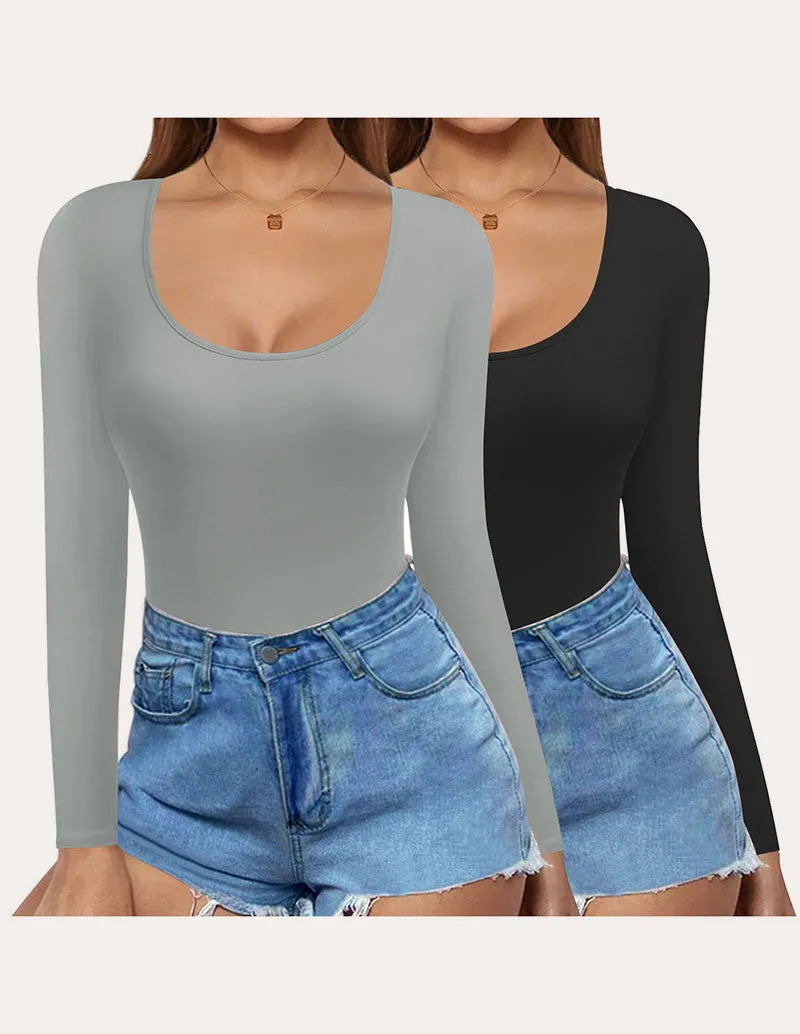 Ekouaer 2 Pack Slim Fit Basic Tops (US Only)
