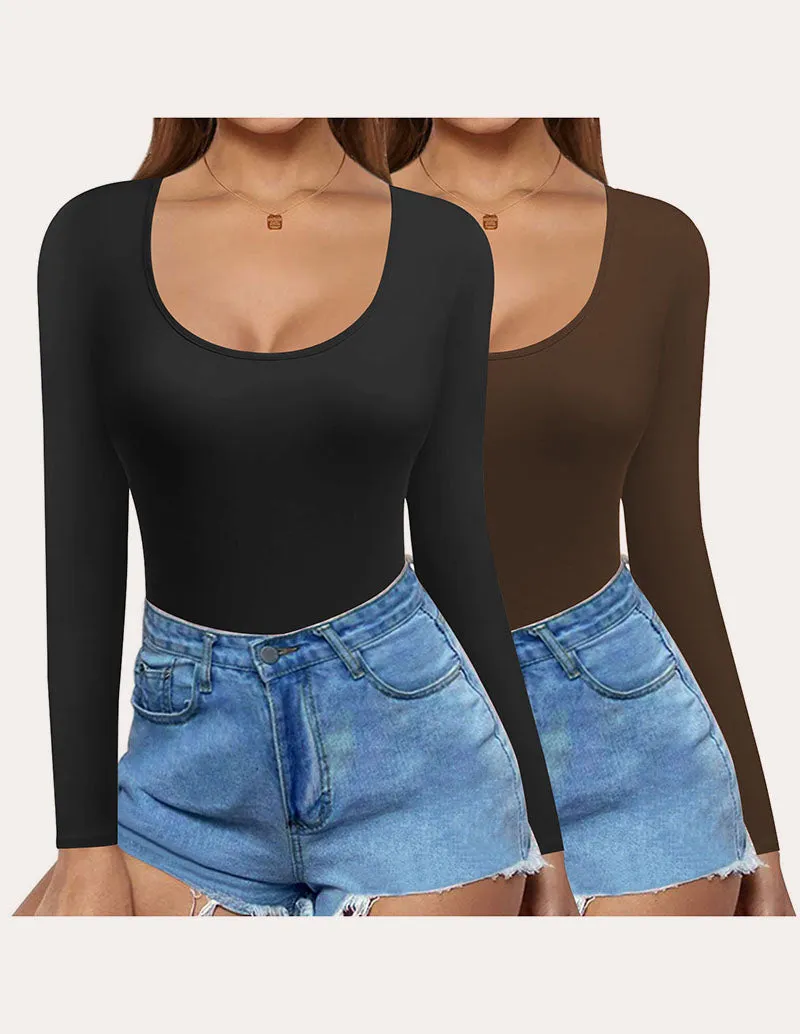 Ekouaer 2 Pack Slim Fit Basic Tops (US Only)