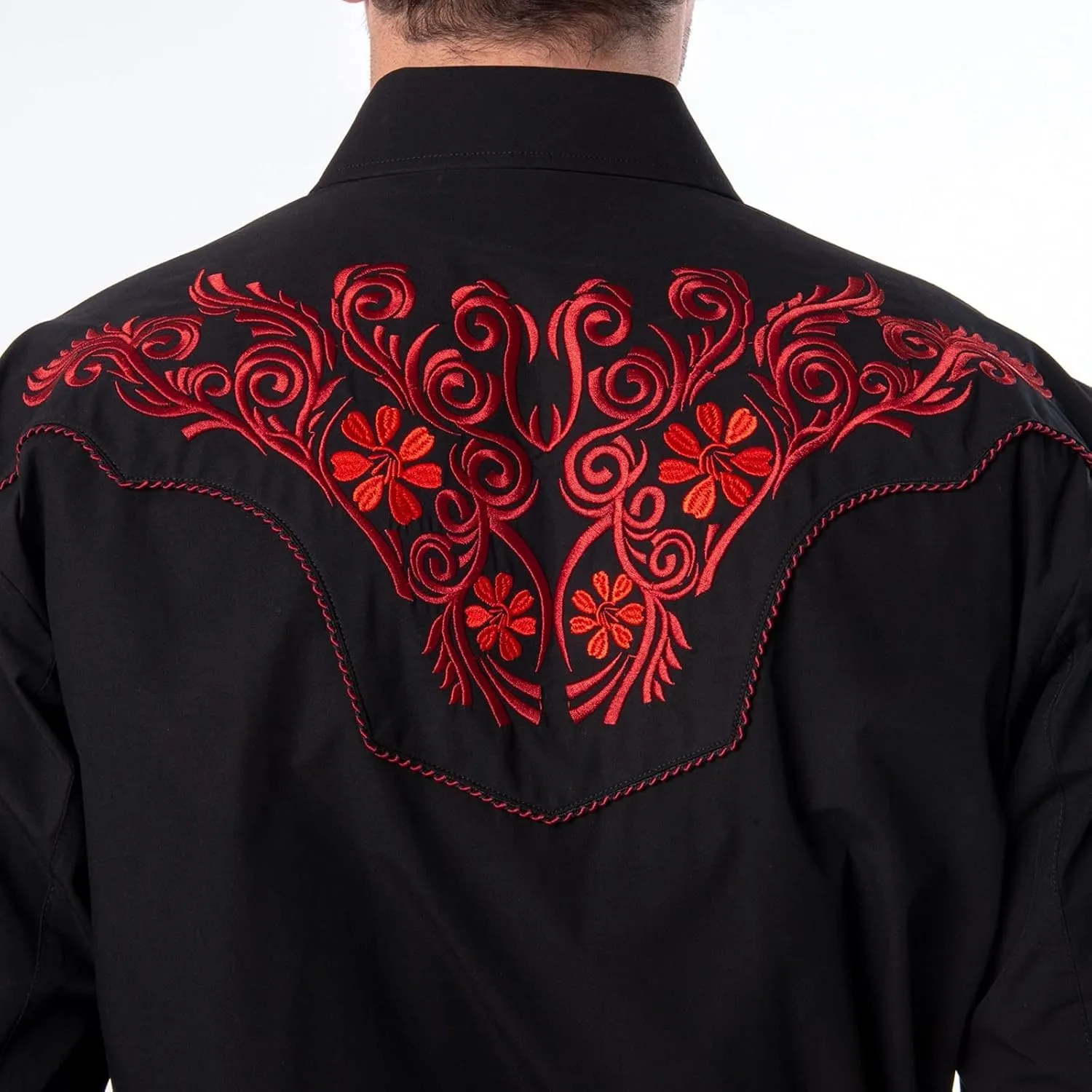 EL PIONERO Men's Western Shirt Long Sleeve Embroidered Cowboy Casual Snap Button Shirt