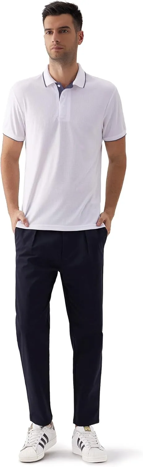 Facitisu Mens Polo Shirt Short Sleeve Golf Collared Casual Summer Performance T-Shirt