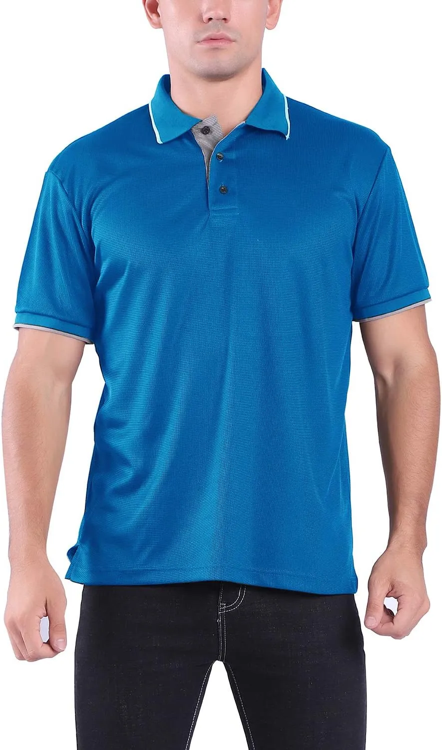 Facitisu Mens Polo Shirt Short Sleeve Golf Collared Casual Summer Performance T-Shirt