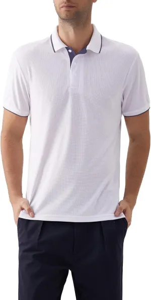 Facitisu Mens Polo Shirt Short Sleeve Golf Collared Casual Summer Performance T-Shirt