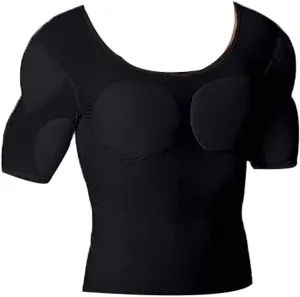 Fake Muscle Suit Shirt Men Invisible Simulation of Fattening Thin Elastic Detachable Bottoming Shirt